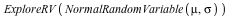 ExploreRV(NormalRandomVariable(mu, sigma))