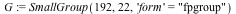 G := SmallGroup(192, 22, 'form' =