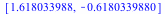 [1.618033988, -.6180339880]