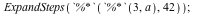 ExpandSteps(`%*`(`%*`(3, a), 42)); 1