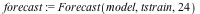 forecast := Forecast(model, tstrain, 24)