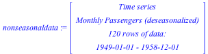 TimeSeriesAnalysis:-TimeSeries(Matrix(120, 1, {(1, 1) = 123.42645023007493, (2, 1) = 131.44761030405016, (3, 1) = 127.90834954271027, (4, 1) = 130.86482814211956, (5, 1) = 123.82122295355275, (6, 1) =...