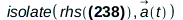 isolate(rhs(diff(diff(r_(t), t), t) = `+`(a_(t), `*`(2, `*`(Physics:-Vectors:-`&x`(diff(r_(t), t), omega_))), Physics:-Vectors:-`&x`(omega_, Physics:-Vectors:-`&x`(r_(t), omega_)))), a_(t)); 