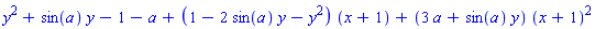 series(y^2+sin(a)*y-1-a+(1-2*sin(a)*y-y^2)*(x+1)+(3*a+sin(a)*y)*(x+1)^2,x = -1)