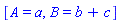 [A = a, B = b+c]