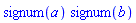 signum(a)*signum(b)