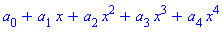 a[0]+a[1]*x+a[2]*x^2+a[3]*x^3+a[4]*x^4