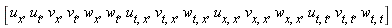 [u[x], u[t], v[x], v[t], w[x], w[t], u[t, x], v[t, x], w[t, x], u[x, x], v[x, x], w[x, x], u[t, t], v[t, t], w[t, t]]