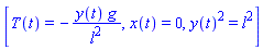 [T(t) = -y(t)*g/l^2, x(t) = 0, y(t)^2 = l^2]
