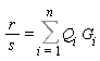 r/s = Sum(Q[i]*G[i], i = 1 .. n)