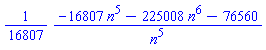 (1/16807)*(-16807*n^5-225008*n^6-76560)/n^5