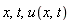 x, t, u(x, t)