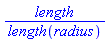 length/length(radius)