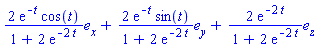Vector[column]([[2*exp(-t)*cos(t)/(1+2*exp(-2*t))], [2*exp(-t)*sin(t)/(1+2*exp(-2*t))], [2*exp(-2*t)/(1+2*exp(-2*t))]], ["x", "y", "z"])