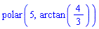 polar(5, arctan(4/3))