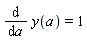 diff(y(a), a) = 1