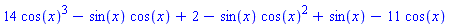 14*cos(x)^3-sin(x)*cos(x)+2-sin(x)*cos(x)^2+sin(x)-11*cos(x)