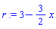 r := 3-(3/2)*x