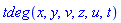 tdeg(x, y, v, z, u, t)