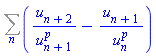 Sum(u[n+2]/u[n+1]^p-u[n+1]/u[n]^p, n)
