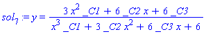 sol[7] := y = (3*x^2*_C1+6*_C2*x+6*_C3)/(x^3*_C1+3*_C2*x^2+6*_C3*x+6)