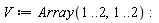 V := Array(1 .. 2, 1 .. 2)