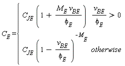 C[E] = piecewise(v[BE]/phi[E] > 0, C[JE]*(1+M[E]*v[BE]/phi[E]), C[JE]*(1-v[BE]/phi[E])^(-M[E]))