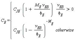 C[E] = piecewise(v[EB]/phi[E] > 0, C[JE]*(1+M[E]*v[EB]/phi[E]), C[JE]*(1-v[EB]/phi[E])^(-M[E]))
