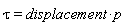 tau = displacement*p