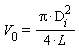 V[0]=(Pi*D[i]^(2))/(4*L)