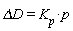 `&Delta;D` = K[p]*p