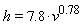 h = 7.8*v^.78