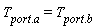 T[port.a] = T[port.b]