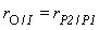 r[O/(I)] = r[P2/P1]