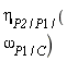 eta[P2/P`1`/](omega[P1/C])