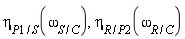 eta[P*`1`/S](omega[S/C]), eta[R*`2`/P](omega[R/C])