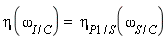 eta(omega[I/C]) = eta[P*`1`/S](omega[S/C])