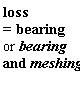 loss = bearing or bearing and meshing