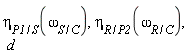 eta[P1/S](omega[S/C]), eta[R/P2](omega[R/C]), d