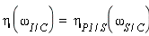 eta(omega[I/C]) = eta[P1/S](omega[S/C])