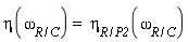eta(omega[R/C]) = eta[R/P2](omega[R/C])