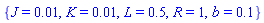 {J = 0.1e-1, K = 0.1e-1, L = .5, R = 1, b = .1}