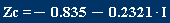 Zc = -.835-.2321*I