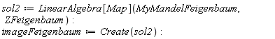 sol2 := LinearAlgebra[Map](MyMandelFeigenbaum, ZFeigenbaum); imageFeigenbaum := Create(sol2)