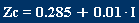Zc = .285+0.1e-1*I