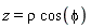 z = rho*cos(phi)