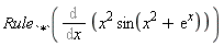 Rule[`*`](Diff(x^2*sin(x^2+exp(x)), x))