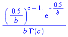 (.5/b)^(c-1.)*exp(-.5/b)/(b*GAMMA(c))