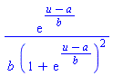 exp((u-a)/b)/(b*(1+exp((u-a)/b))^2)