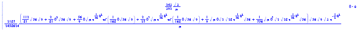 PIECEWISE([(243/392)*3^(1/2)/Pi, delta = 0], [(2187/2458624)*((112/81)*56^(1/2)*9^(1/2)+(2/81)*delta^2*56^(1/2)*9^(1/2)+(56/9)*delta*Pi^(1/2)*exp((1/56)*delta^2)*erf((1/168)*delta*56^(1/2)*9^(1/2))+(2/27)*delta^3*Pi^(1/2)*exp((1/56)*delta^2)*erf((1/168)*delta*56^(1/2)*9^(1/2))+(1/9)*Pi^(1/2)*delta*2^(1/2)*28^(1/2)*exp((1/56)*delta^2)*56^(1/2)+(1/756)*Pi^(1/2)*delta^3*2^(1/2)*28^(1/2)*exp((1/56)*delta^2)*56^(1/2))*56^(1/2)*9^(1/2)*3^(1/2)*exp(-(1/2)*delta^2)/Pi, otherwise])